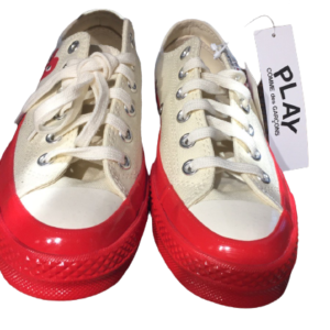 Play Comme des Garçons scarpe basse bianco-rosso